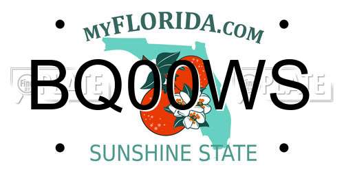 BQ00WS Florida License Plate