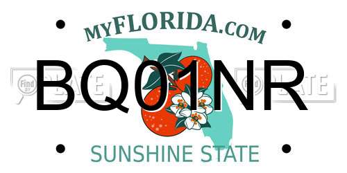 BQ01NR Florida License Plate