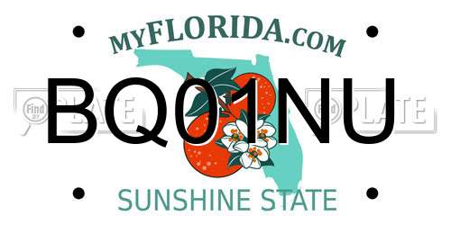 BQ01NU Florida License Plate