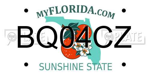 BQ04CZ Florida License Plate