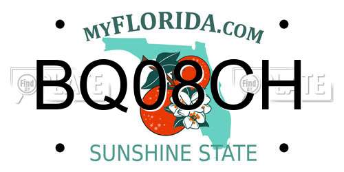 BQ08CH Florida License Plate