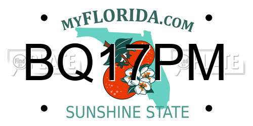BQ17PM Florida License Plate