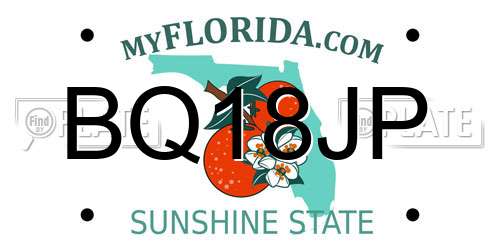 BQ18JP Florida License Plate