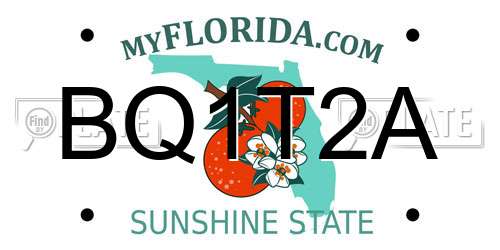 BQ1T2A Florida License Plate