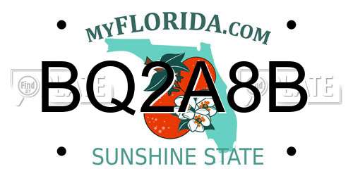 BQ2A8B Florida License Plate