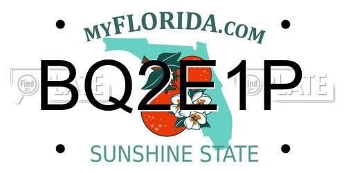 BQ2E1P Florida License Plate