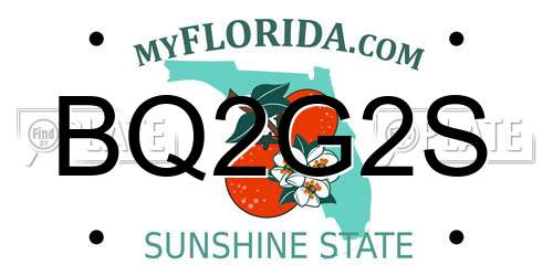 BQ2G2S Florida License Plate