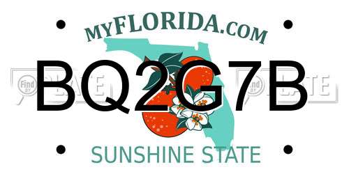 BQ2G7B Florida License Plate