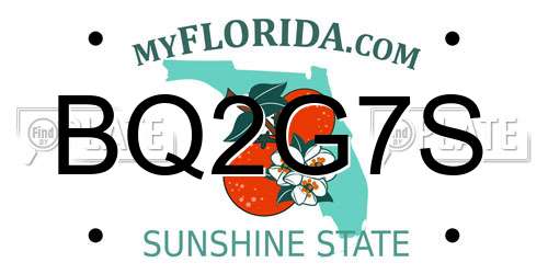 BQ2G7S Florida License Plate