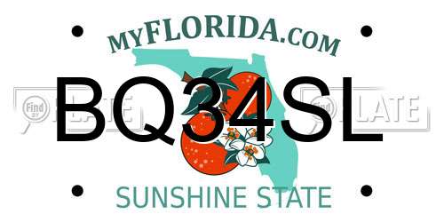 BQ34SL Florida License Plate