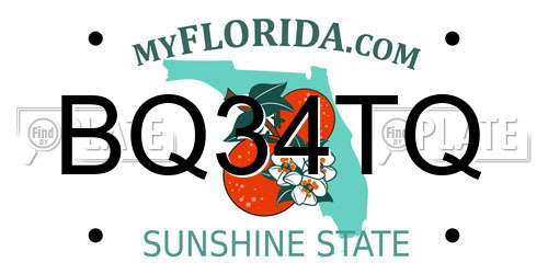 BQ34TQ Florida License Plate
