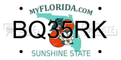 BQ35RK Florida License Plate