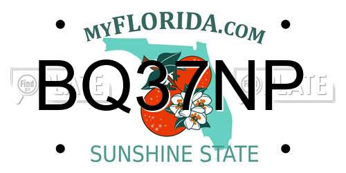 BQ37NP Florida License Plate