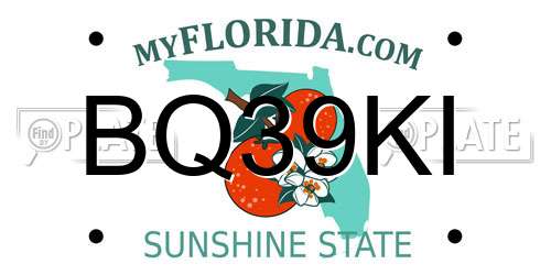 BQ39KI Florida License Plate