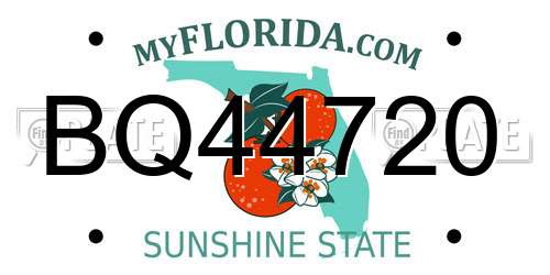 BQ44720 Florida License Plate