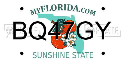 BQ47GY Florida License Plate
