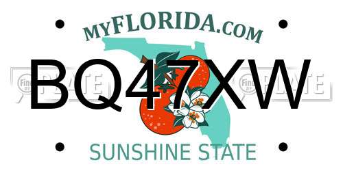 BQ47XW Florida License Plate