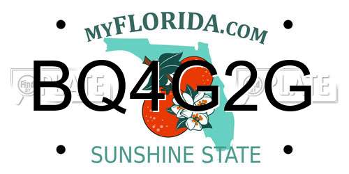 BQ4G2G Florida License Plate