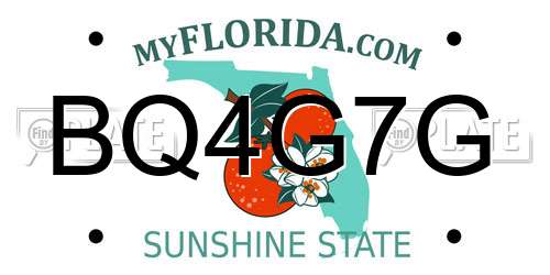 BQ4G7G Florida License Plate