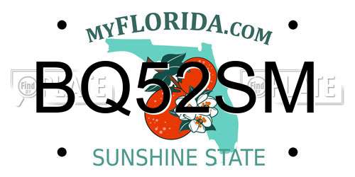 BQ52SM Florida License Plate