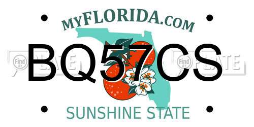 BQ57CS Florida License Plate