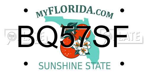 BQ57SF Florida License Plate