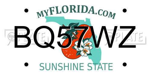 BQ57WZ Florida License Plate