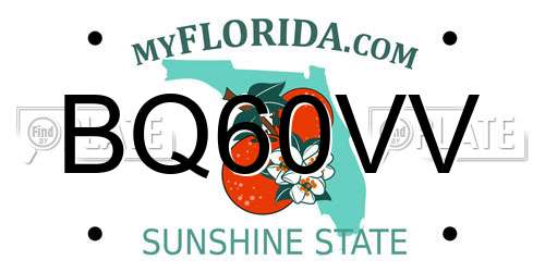 BQ60VV Florida License Plate