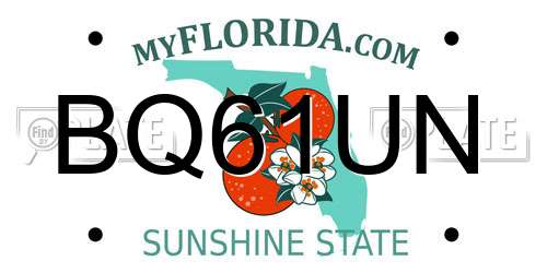 BQ61UN Florida License Plate
