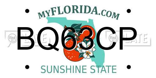 BQ63CP Florida License Plate