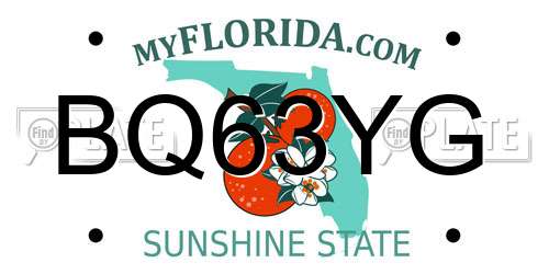 BQ63YG Florida License Plate