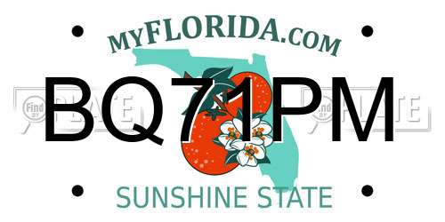 BQ71PM Florida License Plate