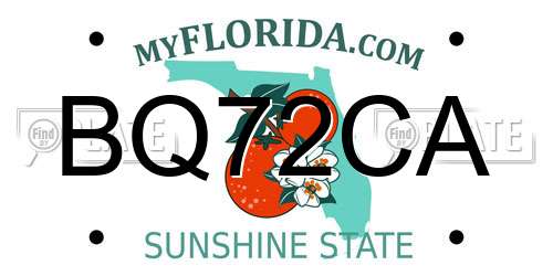 BQ72CA Florida License Plate