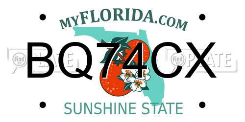 BQ74CX Florida License Plate