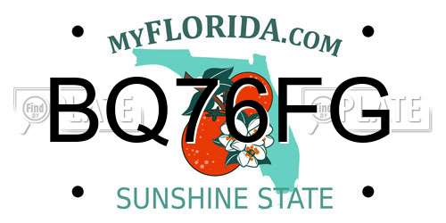BQ76FG Florida License Plate