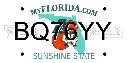 BQ76YY Florida License Plate