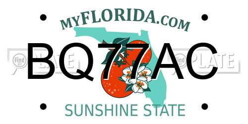 BQ77AC Florida License Plate