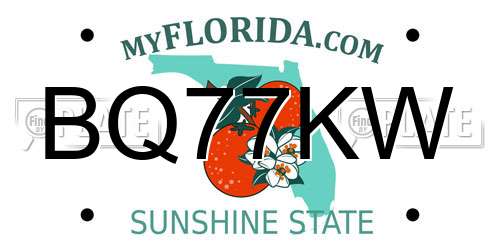 BQ77KW Florida License Plate
