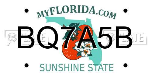BQ7A5B Florida License Plate
