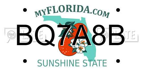 BQ7A8B Florida License Plate