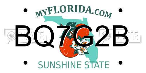 BQ7G2B Florida License Plate