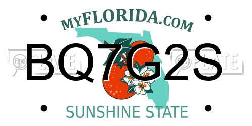 BQ7G2S Florida License Plate