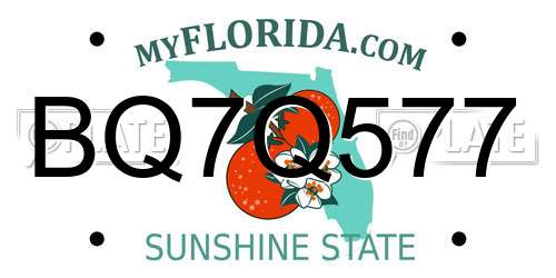 BQ7Q577 Florida License Plate