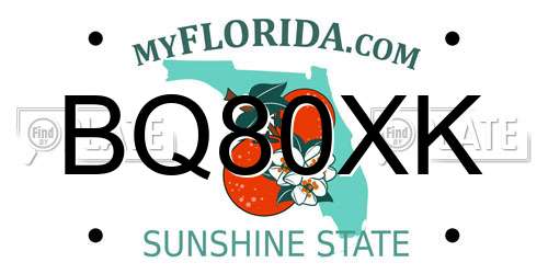 BQ80XK Florida License Plate