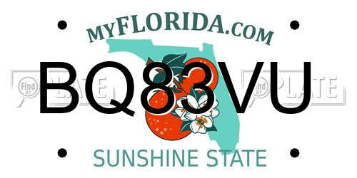 BQ83VU Florida License Plate