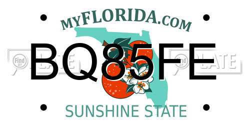 BQ85FE Florida License Plate