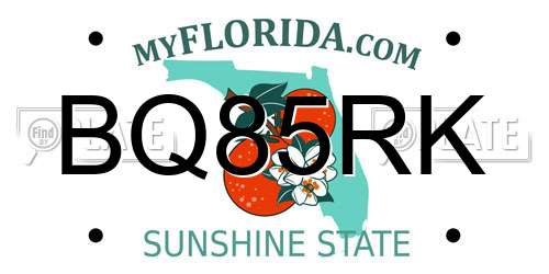 BQ85RK Florida License Plate