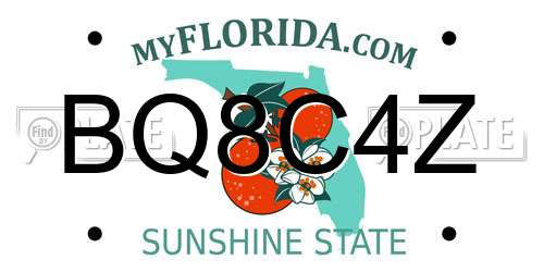 BQ8C4Z Florida License Plate