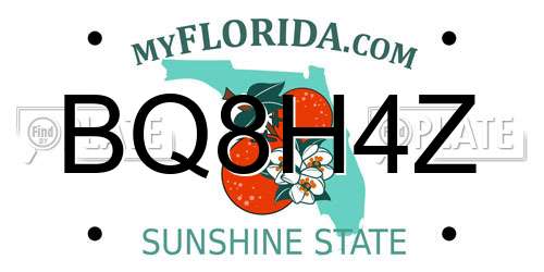 BQ8H4Z Florida License Plate