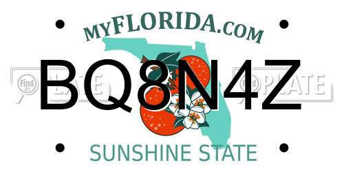 BQ8N4Z Florida License Plate